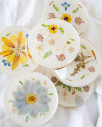 Botanical resin coasters- wedding bouquet preservation - web