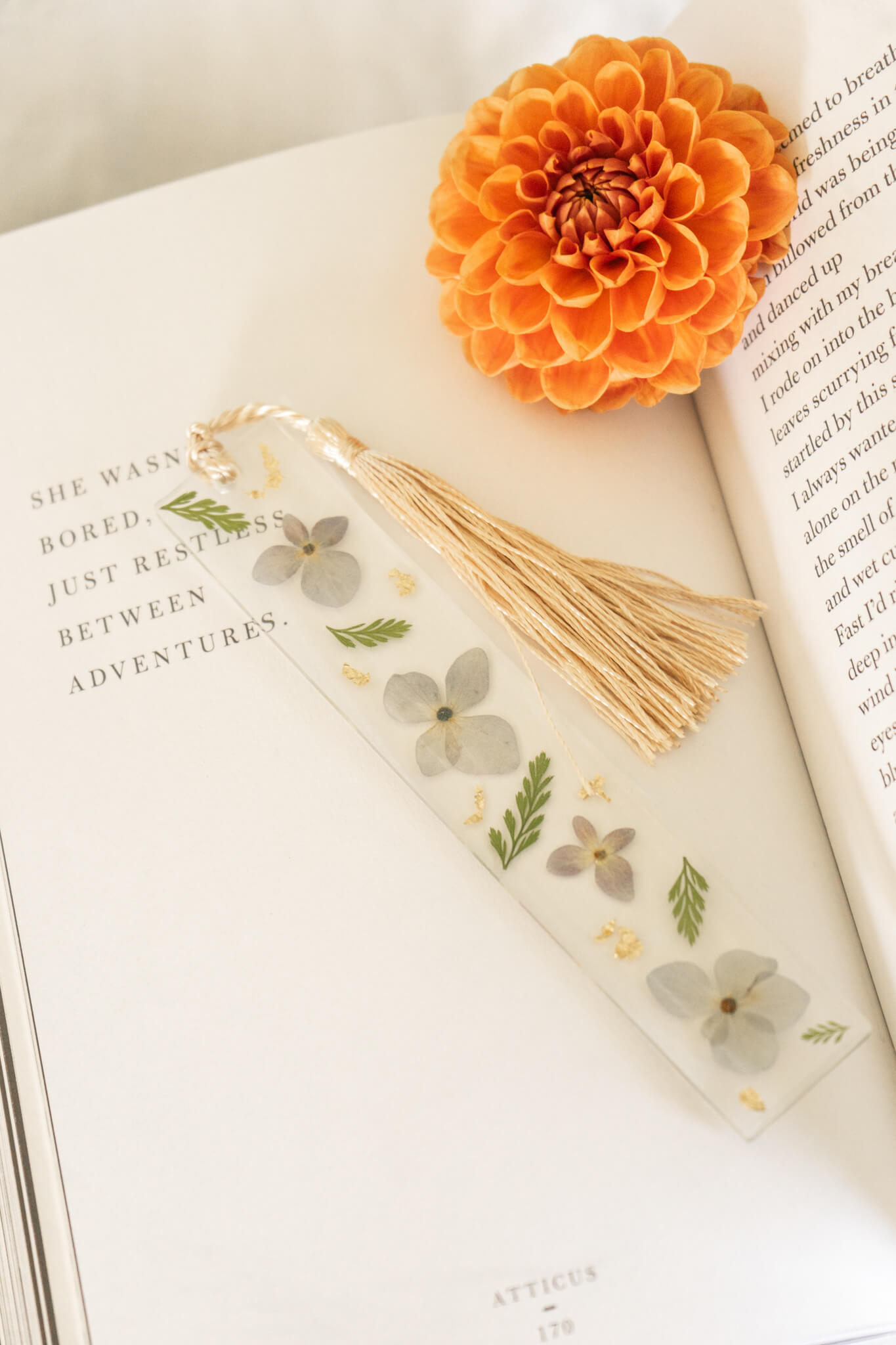 Botanical resin bookmark- Hydrangea bookmark